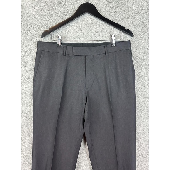 Hugo Boss Dress Pants Mens 40R Charcoal Virgin Wool Pasolini Movie Flat Front - Picture 1 of 10
